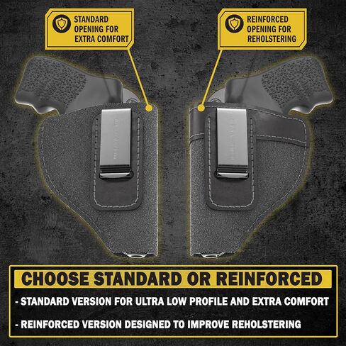 Made in USA - Suede Leather Revolver Holster - Fits .38 Special & J Frame Revolvers Including Ruger LCR, Rock Island, Rossi, S&W 442 642 Airweight, Taurus & Charter | Concealed Carry IWB Holster in Kuwait