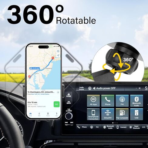 Car Phone Holder Compatible with Honda CRV 2023-2025 9 inch Screen Cell Phone Mount with Dash Organizer Dash Storage Box 360° Rotation in Saudi Arabia