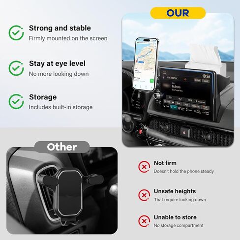 Car Phone Holder Compatible with Honda CRV 2023-2025 9 inch Screen Cell Phone Mount with Dash Organizer Dash Storage Box 360° Rotation in Saudi Arabia
