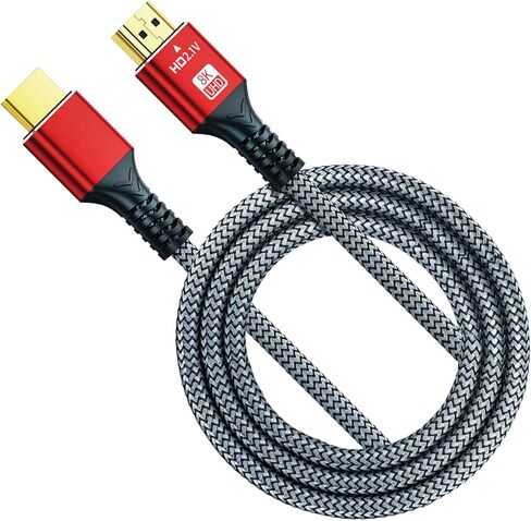 كابل 8K HDMI 2.1، سلك مجدول فائق السرعة 48 جيجابت في الثانية، 2K@240HZ، 4K@120هرتز، 8K@60هرتز، eARC، متوافق مع Ps5، الشاشة، الكمبيوتر الشخصي والمزيد in Saudi Arabia