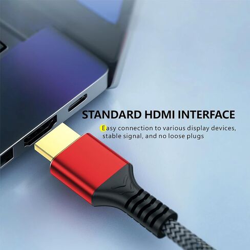 كابل 8K HDMI 2.1، سلك مجدول فائق السرعة 48 جيجابت في الثانية، 2K@240HZ، 4K@120هرتز، 8K@60هرتز، eARC، متوافق مع Ps5، الشاشة، الكمبيوتر الشخصي والمزيد in Saudi Arabia