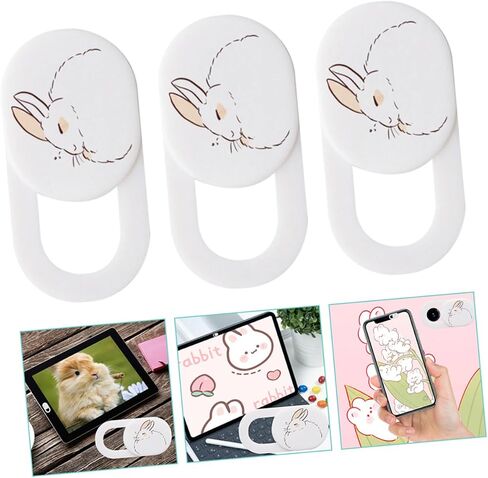 3Pcs Cartoon Sleepy Bunny Cover Slide Privacy Protection for Tablets and Phones Ultra-Thin Webcam Cute Design for Boys and Girls in Saudi Arabia