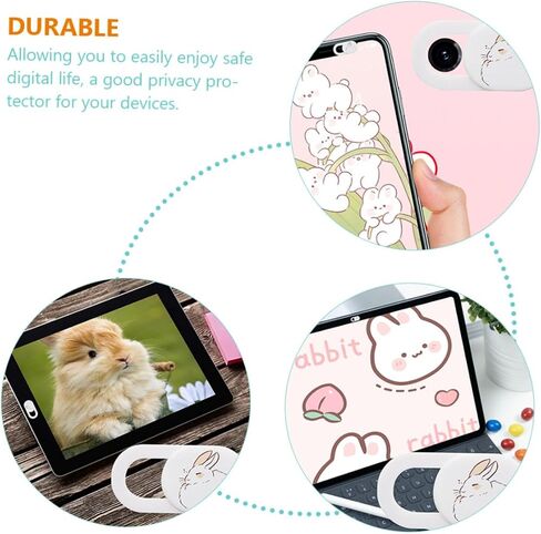 3Pcs Cartoon Sleepy Bunny Cover Slide Privacy Protection for Tablets and Phones Ultra-Thin Webcam Cute Design for Boys and Girls in Saudi Arabia