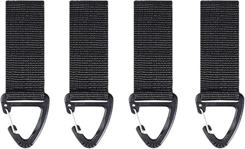 Tactical Key Ring Chain, D-Ring Snap Clip Carabiner, Multifunction Keychain Webbing Belt Holder 4PCS, Gear Hook for Hiking Camping Outdoor Sports Backpack Accessories Black in Saudi Arabia