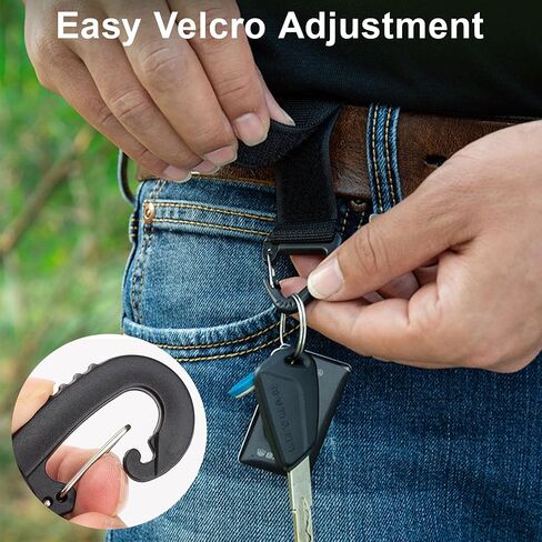Tactical Key Ring Chain, D-Ring Snap Clip Carabiner, Multifunction Keychain Webbing Belt Holder 4PCS, Gear Hook for Hiking Camping Outdoor Sports Backpack Accessories Black in Saudi Arabia