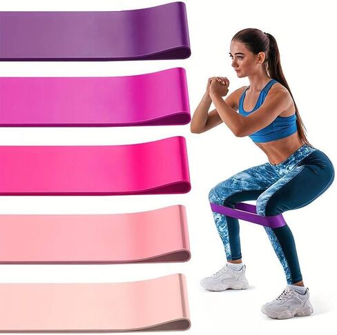 Resistance Bands for Working Out, Elastic Exercise Workout Bands for Women and Men, 5 Set of Stretch Bands for Booty Legs in Saudi Arabia
