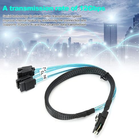 محول SAS إلى Sata، كابل SAS داخلي صغير G0101 36p Sff‑8087 إلى 4sata Server Data Line ملحقات الكمبيوتر (1 متر/3.3 قدم) in Kuwait
