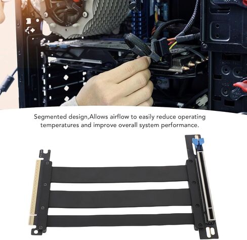 VBESTLIFE PCIE 5.0 Riser Cable, 128Gbs Transfer Rate, Compatible 4090 Ti, 90 Degree Right Angle, GPU Extension Cable for PC Case, Servers (20cm) in Saudi Arabia