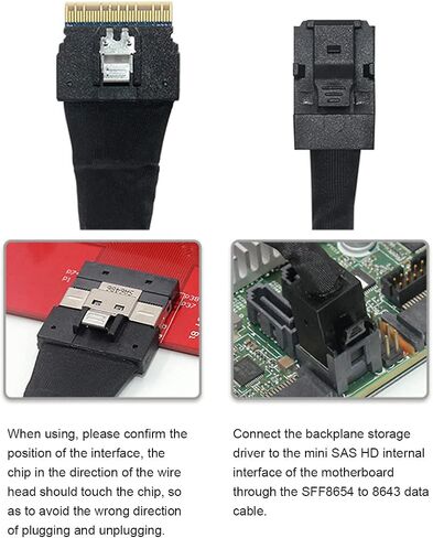 Mini SAS Server Array Card Connection Cable Sff8654 to Sff8643 Server Cable 12gbps Data Transmission Backplane Storage Drive Adapter for Enclosure Storage Array in Saudi Arabia