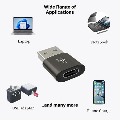 محول USB إلى USB C [3 حزم] - محول USB 3.0 إلى USB C OTG، متوافق مع أجهزة MacBook وiPhone وiPad وGalaxy وPixel والمزيد - نقل بيانات عالي السرعة، ألومنيوم متين، التوصيل والتشغيل in Kuwait
