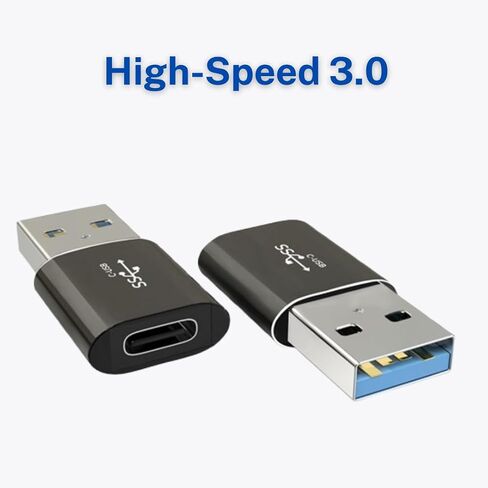 محول USB إلى USB C [3 حزم] - محول USB 3.0 إلى USB C OTG، متوافق مع أجهزة MacBook وiPhone وiPad وGalaxy وPixel والمزيد - نقل بيانات عالي السرعة، ألومنيوم متين، التوصيل والتشغيل in Kuwait