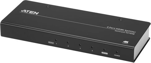موزع ATEN True 4K HDMI ذو 4 منافذ VS184B، متوافق مع HDCP 2.2، حتى 600 ميجاهرتز، حتى 15 مترًا (1920 × 1200) / 1.8 مترًا (True 4K)* المملكة المتحدة، 1 KVM رائد في السوق in Kuwait