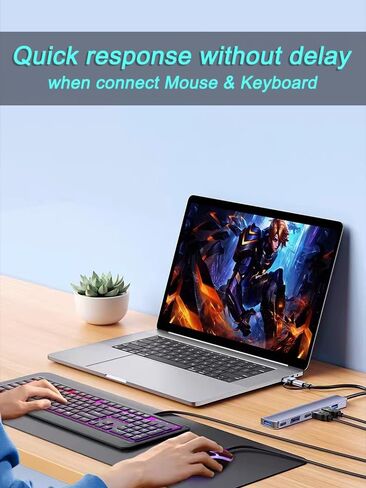 Upgrade USB C/USB Hub, Aluminum 7 in 1 USB C & USB Hub with USB 3.0, USB 2.0 Ports for PC/Laptops/MacBook Pro/Air/iMac/iPad and More Devices in Saudi Arabia