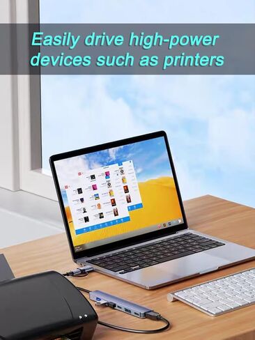 Upgrade USB C/USB Hub, Aluminum 7 in 1 USB C & USB Hub with USB 3.0, USB 2.0 Ports for PC/Laptops/MacBook Pro/Air/iMac/iPad and More Devices in Saudi Arabia