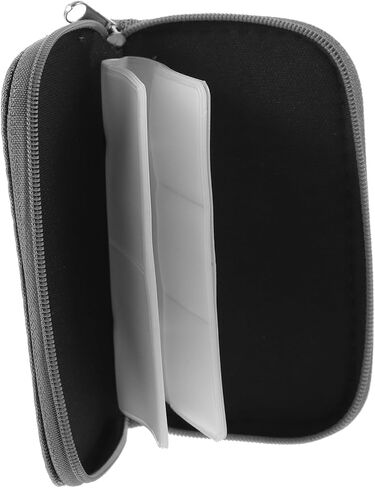 TEHAUX Memory Card Storage Organizer for Secure Digital Cards 8 Pages 22 Slots Portable Zipper Case in Gray in Saudi Arabia