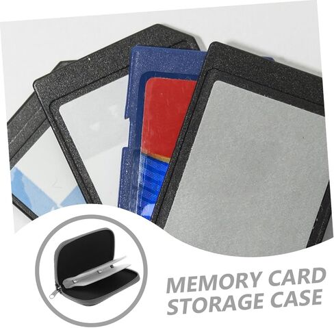 TEHAUX Memory Card Storage Organizer for Secure Digital Cards 8 Pages 22 Slots Portable Zipper Case in Gray in Saudi Arabia