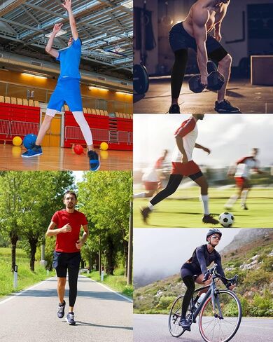 Runhit Men's Basketball One Leg Compression Tights Full Length Single Leg Compression Pants Sports Base Layer Underwear in Saudi Arabia