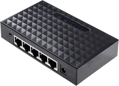 TEHAUX Network LAN Splitter Gigabit Ethernet 5 Port Ethernet Splitter Unmanaged Energy Efficient Us Plug in Saudi Arabia