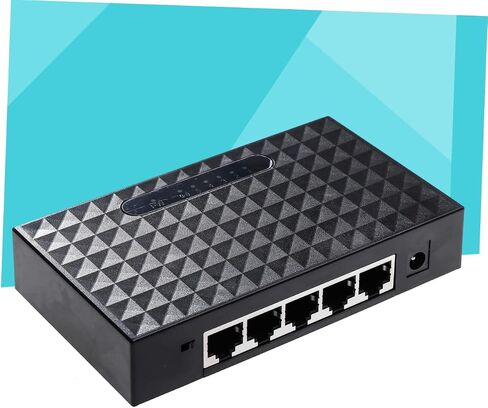TEHAUX Network LAN Splitter Gigabit Ethernet 5 Port Ethernet Splitter Unmanaged Energy Efficient Us Plug in Saudi Arabia