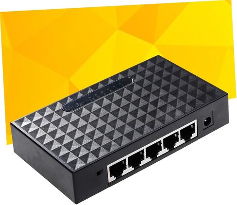 TEHAUX Network LAN Splitter Gigabit Ethernet 5 Port Ethernet Splitter Unmanaged Energy Efficient Us Plug in Saudi Arabia