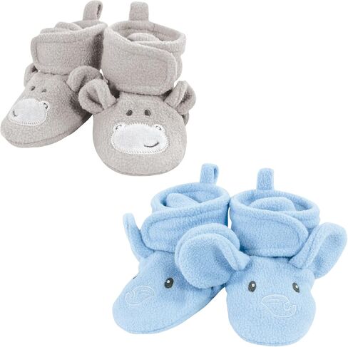 Hudson Baby Baby-Girl's Animal Fleece Booties 2-Pack Socks in Saudi Arabia
