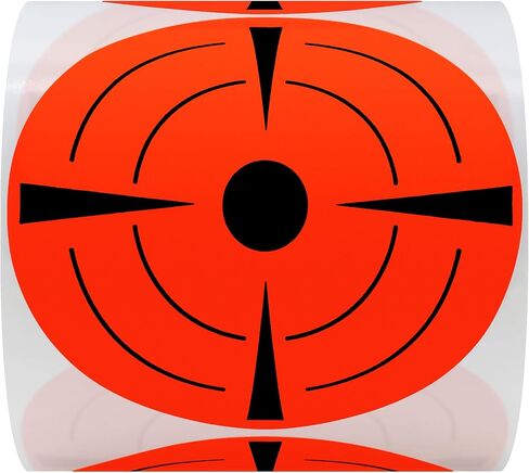 Hybsk Target Pasters أهداف إطلاق لاصقة مستديرة مقاس 4 بوصة - نقاط الهدف - أحمر فلورسنت وأسود (4 بوصة، أحمر فلورسنت) in Saudi Arabia