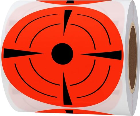 Hybsk Target Pasters أهداف إطلاق لاصقة مستديرة مقاس 4 بوصة - نقاط الهدف - أحمر فلورسنت وأسود (4 بوصة، أحمر فلورسنت) in Saudi Arabia
