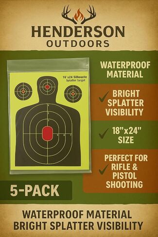 18x24 Splatter Targets - Waterproof 5-Pack - High Visibility Reactive Paper Targets for Rifles, Pistols, and Shotguns - Ideal for Range, Hunting & Tactical Training in Saudi Arabia