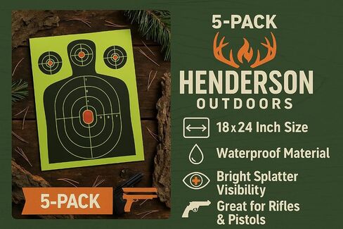 18x24 Splatter Targets - Waterproof 5-Pack - High Visibility Reactive Paper Targets for Rifles, Pistols, and Shotguns - Ideal for Range, Hunting & Tactical Training in Saudi Arabia
