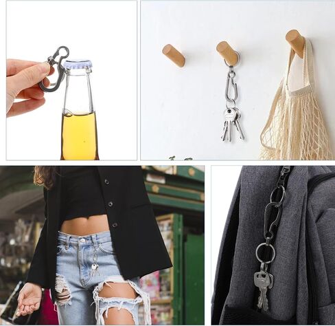Carabiner Clip for Keys – Ultra-Lightweight Key Holder with Quick-Release Hook, Durable Matte Black Key Ring for Outdoor, Hiking & Daily Use in Saudi Arabia