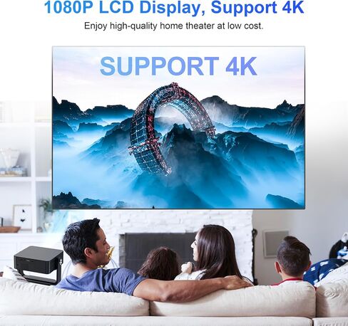 【NEW】Mini Projector with WiFi and Bluetooth,YouTube, Screen Mirroring and more. Full HD 1080P, Indoor/Outdoor Home Movie Projector by IOLIEO in Saudi Arabia