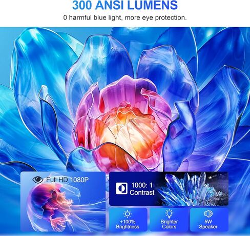 【NEW】Mini Projector with WiFi and Bluetooth,YouTube, Screen Mirroring and more. Full HD 1080P, Indoor/Outdoor Home Movie Projector by IOLIEO in Saudi Arabia