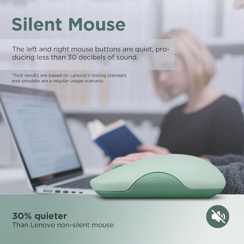 Lenovo 350 Wireless Bluetooth Mouse, Silent Click, 3 Level DPI (1000, 1600, 2400), 36 Month Battery Life, 2 Device Paring, Luna Grey in Saudi Arabia