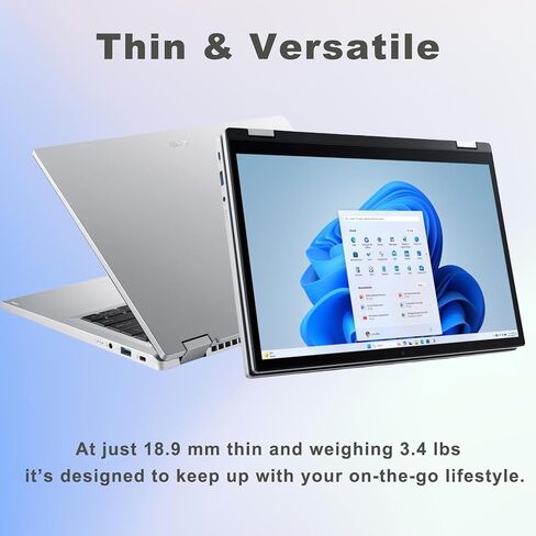 Acer Aspire 3 Spin 14" 2 in 1 Laptop, 1920 x 1200 IPS Touchscreen, Intel Core i3-N305, Intel UHD Graphics, Webcam, Wi-Fi 6, Win 11 Home in S Mode, w/Stylus Pen (8GB RAM | 512GB PCIe SSD +Stylus Pen) in Saudi Arabia