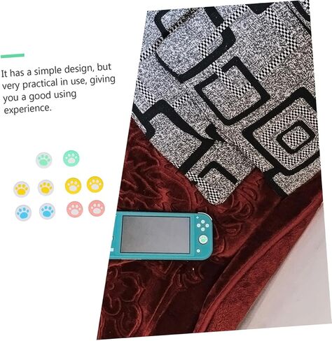 NOLITOY 10pcs Cat Paw Pattern Silicone Thumb Grip Caps Joystick Covers for Game Controllers Adorable Non-Slip Design Improve Grip Sensitivity for Switch in Saudi Arabia