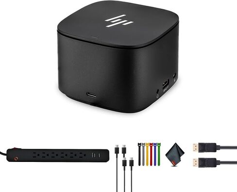 حزمة HP Thunderbolt Dock G2 مع كابل كومبو (3TR87UT) تتضمن: واقي التيار الزائد، وكابل 2X من النوع C، وكابل DisplayPort، وقماش من الألياف in Saudi Arabia