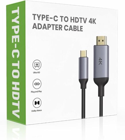 USB C to HDMI Cable 6.6FT/2M | 4K High-Speed USB 3.1 Type-C to HDMI Cord in Saudi Arabia
