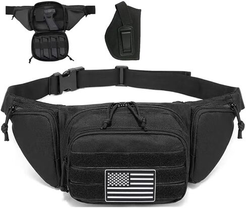 Tactical Fanny Pack for Men Tactical Waist Pack CCW Women Molle Bag with Gun Pistol Holster in Saudi Arabia