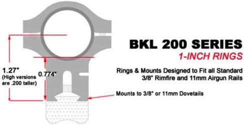 BKL 254 حامل حلقة ناتئ طويل مقاس 4 بوصات مع طول تثبيت 1 5/8 بوصة - لأنابيب نطاق 1 بوصة - يناسب 3/8 بوصة أو 11 مم - أسود أو فضي غير لامع in Kuwait