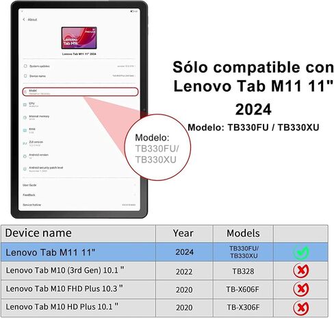 حافظة لوحة مفاتيح تعمل باللمس لجهاز Lenovo Tab M11 / K11 LTE مقاس 11 بوصة 2024، غطاء لوحة مفاتيح بلوتوث لاسلكي قابل للفصل، حافظة جلدية من البولي يوريثان مع حامل قلم رصاص، إيقاظ/غفو تلقائي، مسند متعدد الزوايا، لوحة تتبع in Kuwait