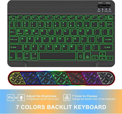 Keyboard Case for Samsung Galaxy Tab S10 FE / S10 Lite 10.9 Inches, S7/ S8/ S9/ S9 FE 11" Smart Backlit Case Keyboard with Pen Holder (Purple) in Kuwait