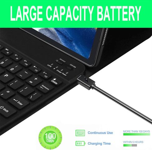 Keyboard Case for Samsung Galaxy Tab S10 FE / S10 Lite 10.9 Inches, S7/ S8/ S9/ S9 FE 11" Smart Backlit Case Keyboard with Pen Holder (Purple) in Kuwait