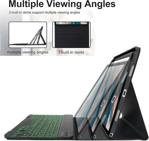 Keyboard Case for Samsung Galaxy Tab S10 FE / S10 Lite 10.9 Inches, S7/ S8/ S9/ S9 FE 11" Smart Backlit Case Keyboard with Pen Holder (Purple) in Kuwait