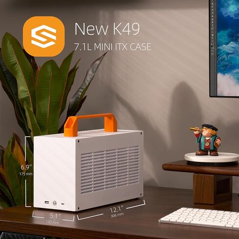 K49/حقيبة ألعاب كمبيوتر محمولة Mini-ITX/عامل شكل صغير 8L/مبرد وحدة المعالجة المركزية حتى 69 مم/وحدة معالجة الرسومات 300 مم ودعم SFX PSU/USB 3.0 وType-C أمامي I/O (كابل Riser K49WW&Gen4، أبيض، عريض) in Kuwait