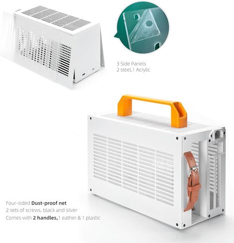 K49/حقيبة ألعاب كمبيوتر محمولة Mini-ITX/عامل شكل صغير 8L/مبرد وحدة المعالجة المركزية حتى 69 مم/وحدة معالجة الرسومات 300 مم ودعم SFX PSU/USB 3.0 وType-C أمامي I/O (كابل Riser K49WW&Gen4، أبيض، عريض) in Kuwait