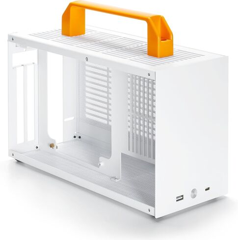 K49/حقيبة ألعاب كمبيوتر محمولة Mini-ITX/عامل شكل صغير 8L/مبرد وحدة المعالجة المركزية حتى 69 مم/وحدة معالجة الرسومات 300 مم ودعم SFX PSU/USB 3.0 وType-C أمامي I/O (كابل Riser K49WW&Gen4، أبيض، عريض) in Kuwait