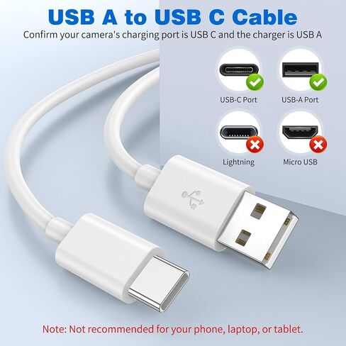 كابل تمديد طاقة USB من النوع C بطول 26 قدمًا لكاميرا WYZE Duo Cam Pan eufy Cam S340 كابل USB طويل إلى USB C لكاميرا الأمان سلك شحن داخلي خارجي لكاميرا المراقبة 10 مشابك كابل، أبيض in Kuwait
