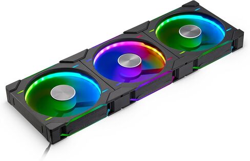 Phanteks D30-140 DRGB PWM Fan 3Pack، مراوح أداء D-RGB متميزة، إضاءة ARGB/DRGB، نظام ربط مروحة سلسلة Daisy، 3Pack (أسود) in Saudi Arabia
