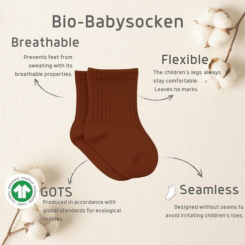 bistyle Baby Grip Ankle Socks 6 Pairs | Newborn Infant Toddlers Sock Organic Cotton | Kids Boys Girls Ankle in Saudi Arabia