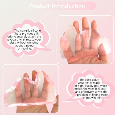 Gel Mountain Wrist Rest for Keyboard and Mouse Abstract Clear Pink Keyboard Wrist Rest Transparent Ergonomic Cute Minimalist Mouse Wrist Pad Cool Silicone Non-Slip Support for Computer Office Decor in Saudi Arabia